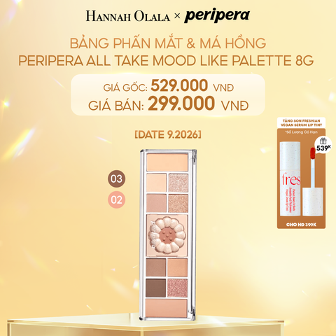  DEAL 3: [DATE 9.2026]  Bảng Phấn Mắt & Má Hồng Peripera All Take Mood Like Palette 8g 