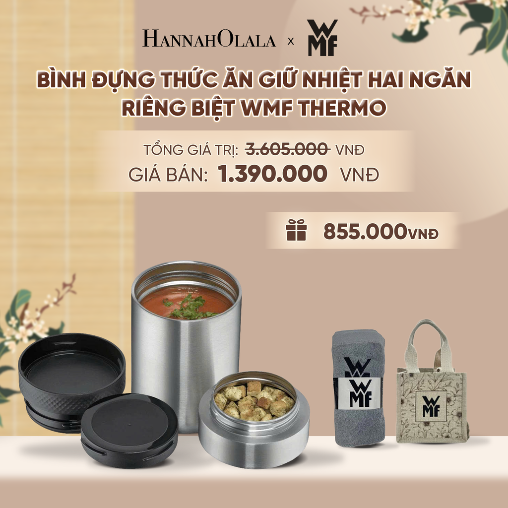  BÌNH ĐỰNG THỨC ĂN GIỮ NHIỆT HAI NGĂN RIÊNG BIỆT WMF THERMO DUNG TÍCH - A1625 