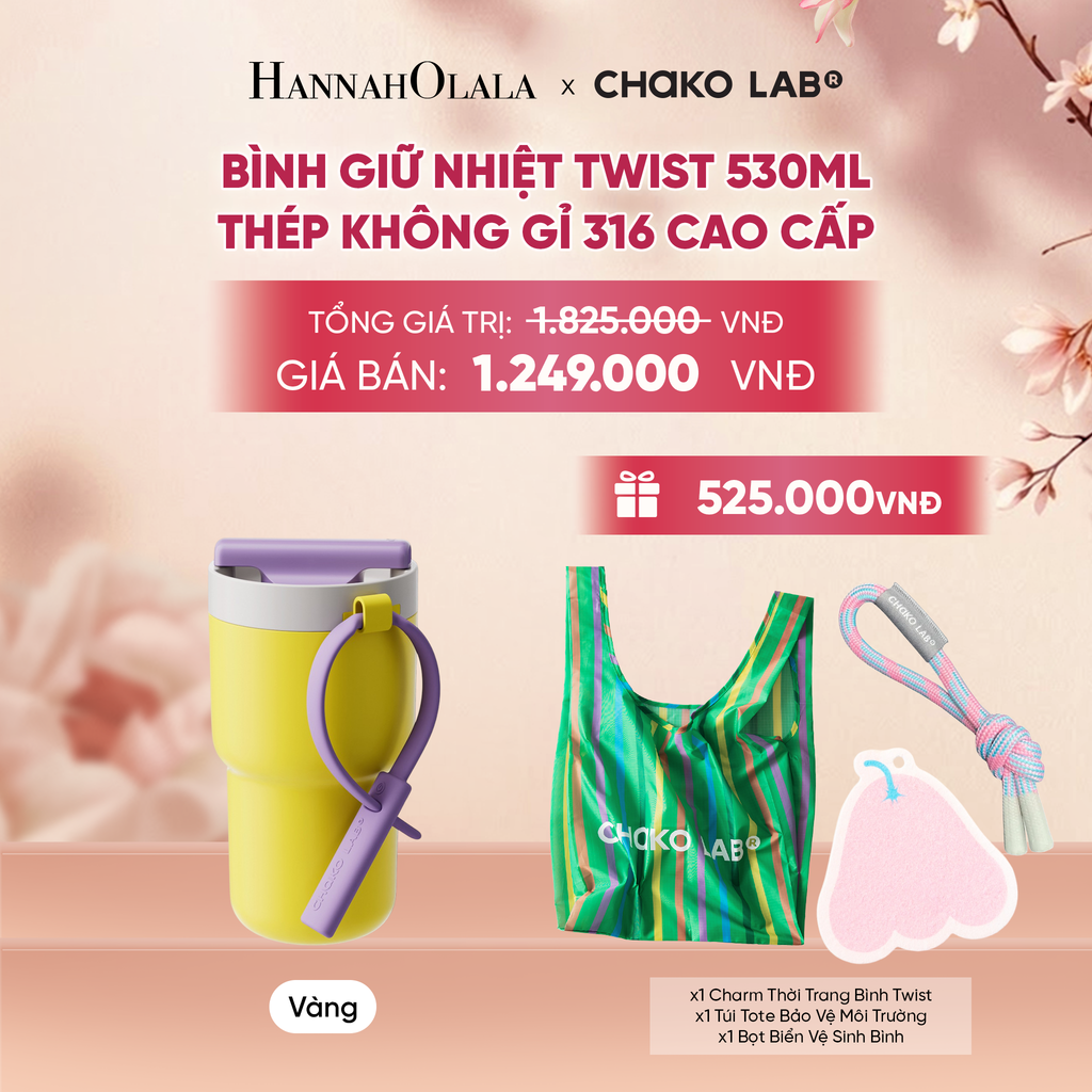  BÌNH GIỮ NHIỆT TWIST 530ML THÉP KHÔNG GỈ 316 CAO CẤP - A1915 