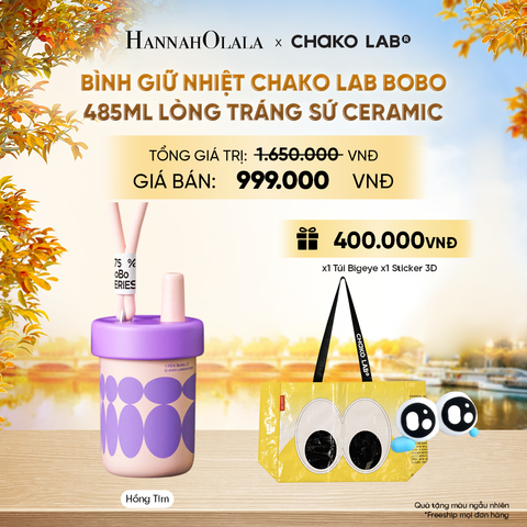  BÌNH GIỮ NHIỆT CHAKO LAB BOBO 485ML LÒNG TRÁNG SỨ CERAMIC - E274 