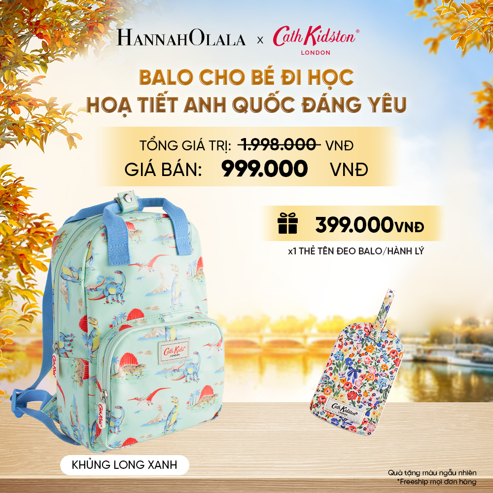  BALO CHO BÉ ĐI HỌC CATH KIDSTON HOẠ TIẾT ANH QUỐC ĐÁNG YÊU CHẤT LIỆU COTTON CAO CẤP PHỦ PVC - E258 