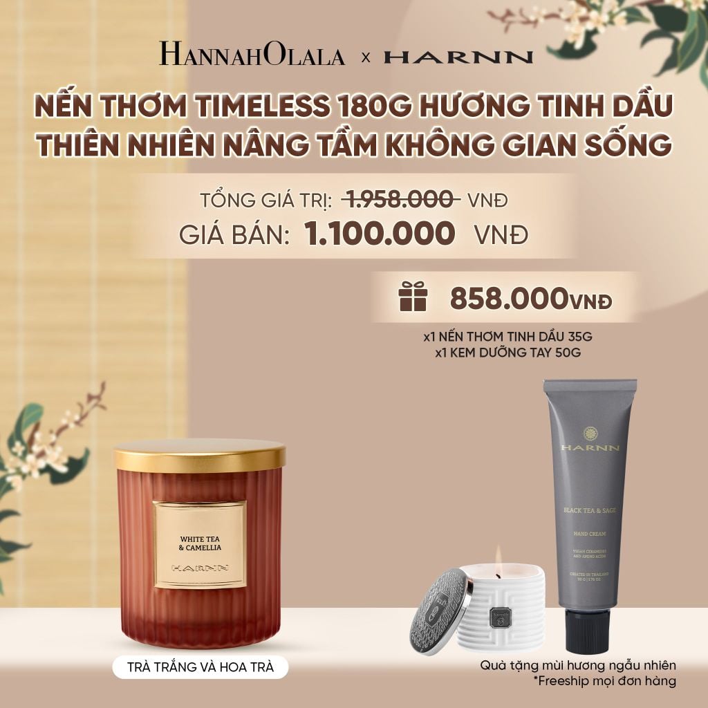  [HARNN NEW COLLECTION] NẾN THƠM TIMELESS 180G HƯƠNG TINH DẦU THIÊN NHIÊN NÂNG TẦM KHÔNG GIAN SỐNG - A2355 
