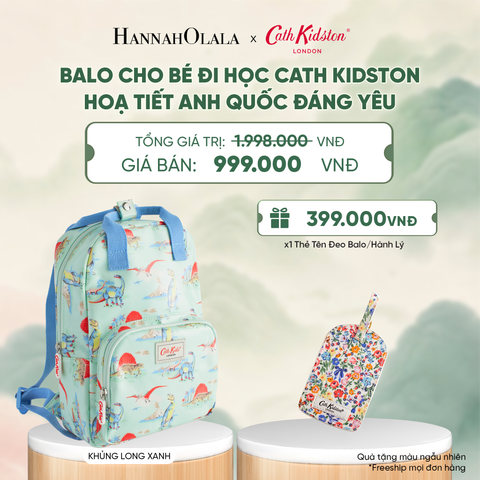  BALO CHO BÉ ĐI HỌC CATH KIDSTON HOẠ TIẾT ANH QUỐC ĐÁNG YÊU CHẤT LIỆU COTTON CAO CẤP PHỦ PVC - A4042 