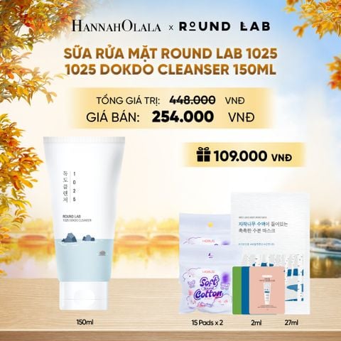  SỮA RỬA MẶT ROUND LAB 1025 DOKDO CLEANSER 150ML LOẠI BỎ BỤI BẨN DẦU THỪA - E521 