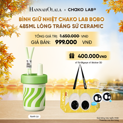  BÌNH GIỮ NHIỆT CHAKO LAB BOBO 485ML LÒNG TRÁNG SỨ CERAMIC - E274 