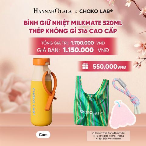  BÌNH GIỮ NHIỆT MILKMATE 520ML THÉP KHÔNG GỈ 316 CAO CẤP - A1917 