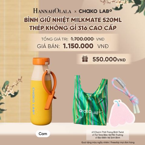  BÌNH GIỮ NHIỆT MILKMATE 520ML THÉP KHÔNG GỈ 316 CAO CẤP - A2394 