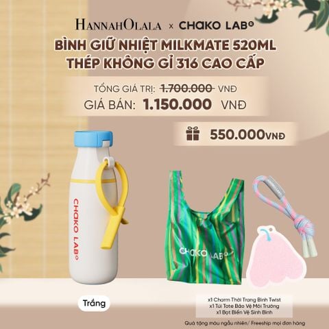  BÌNH GIỮ NHIỆT MILKMATE 520ML THÉP KHÔNG GỈ 316 CAO CẤP - A2394 