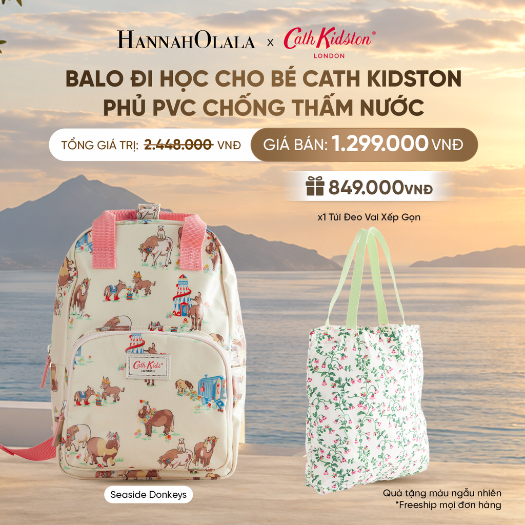  BALO ĐI HỌC CHO BÉ CATH KIDSTON PHỦ PVC CHỐNG THẤM NƯỚC 