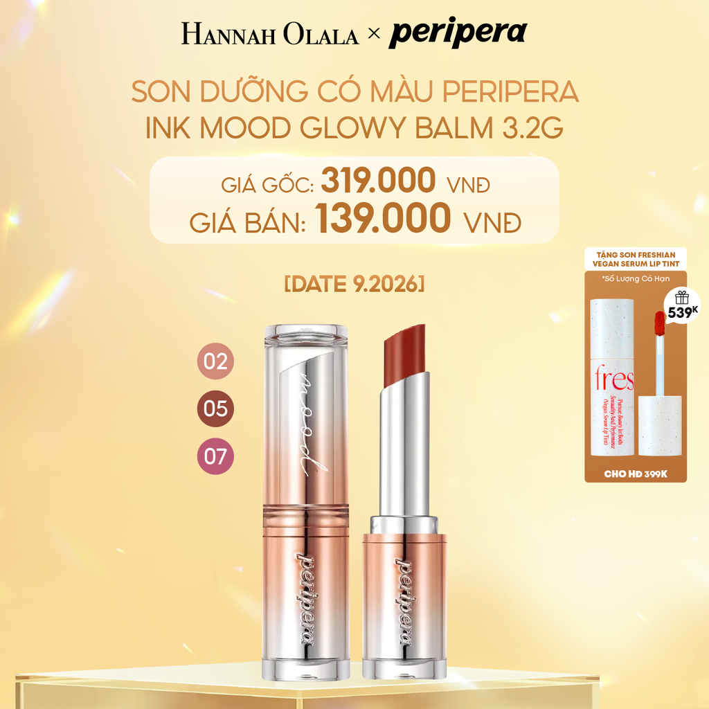  DEAL 4: [DATE 9.2026] Son Dưỡng Có Màu Peripera Ink Mood Glowy Balm 3.2g 
