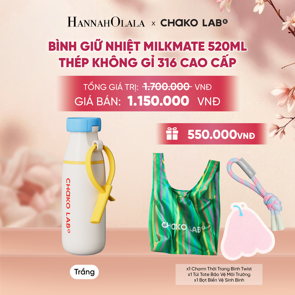 BÌNH GIỮ NHIỆT MILKMATE 520ML THÉP KHÔNG GỈ 316 CAO CẤP - A1917 