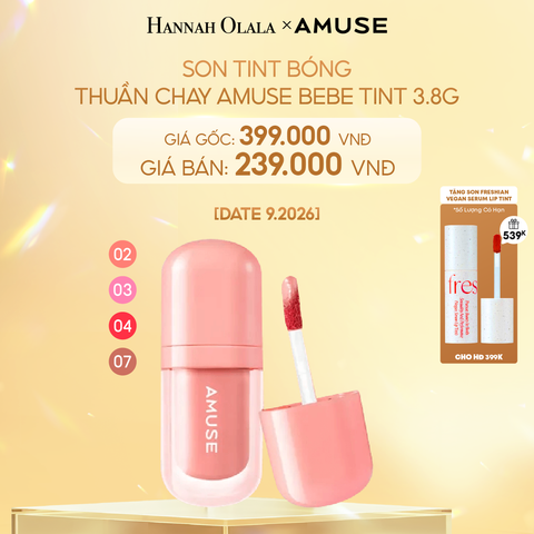  DEAL 1: [DATE 9.2026] Son Tint Bóng Thuần Chay Amuse Bebe Tint 3.8g 