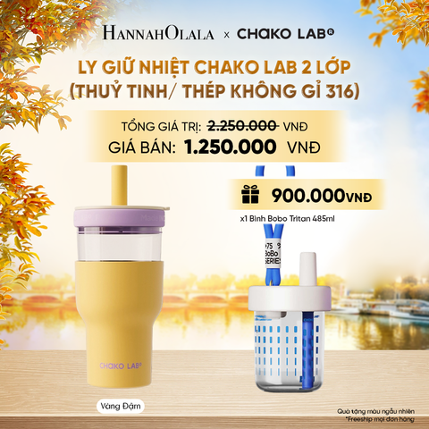  LY GIỮ NHIỆT CHAKO LAB 2 LỚP (THUỶ TINH/ THÉP KHÔNG GỈ 316) - E276 