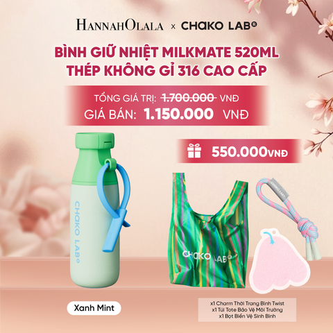  BÌNH GIỮ NHIỆT MILKMATE 520ML THÉP KHÔNG GỈ 316 CAO CẤP - A1917 