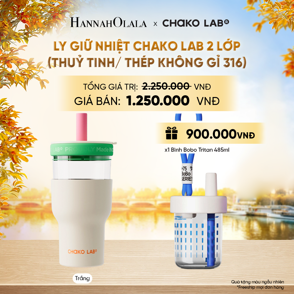  LY GIỮ NHIỆT CHAKO LAB 2 LỚP (THUỶ TINH/ THÉP KHÔNG GỈ 316) - E276 
