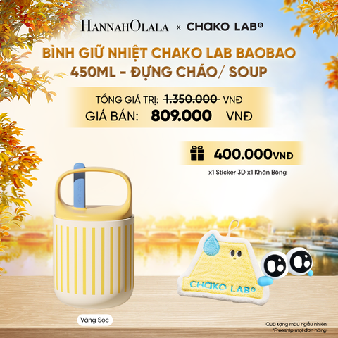  BÌNH GIỮ NHIỆT CHAKO LAB BAOBAO 450ML - ĐỰNG CHÁO/ SOUP - E279 