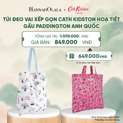  [B1G1] TÚI ĐEO VAI XẾP GỌN CATH KIDSTON HOẠ TIẾT GẤU PADDINGTON ANH QUỐC - A4049 