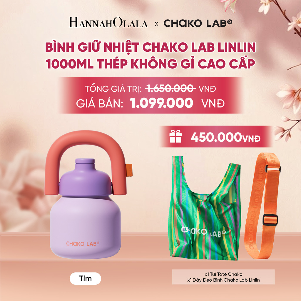  BÌNH GIỮ NHIỆT CHAKO LAB LINLIN 1000ML THÉP KHÔNG GỈ CAO CẤP - A1891 