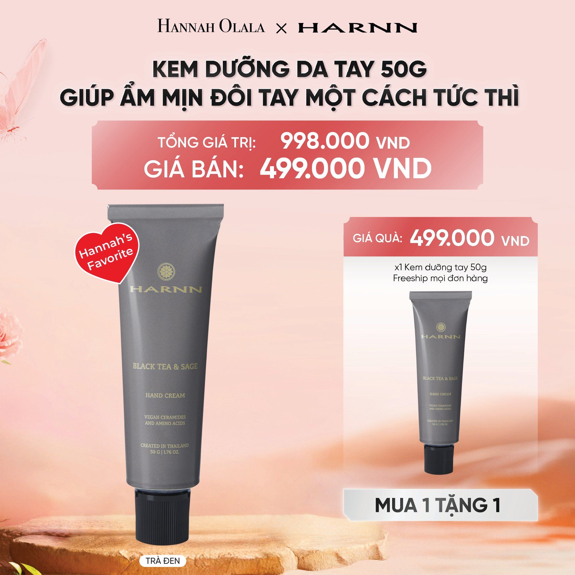  DEAL 10: [MUA 1 TẶNG 1] KEM DƯỠNG DA TAY GIÚP ẨM MỊN ĐÔI TAY MỘT CÁCH TỨC THÌ 50G 