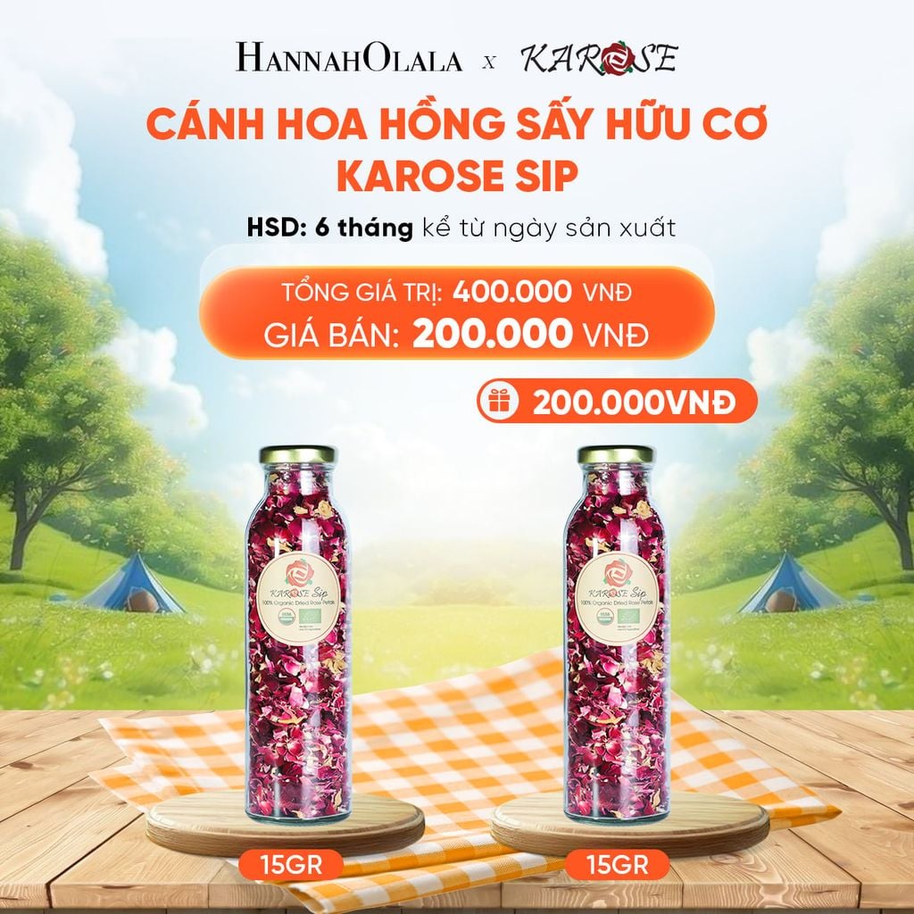  CÁNH HOA HỒNG SẤY HỮU CƠ KAROSE SIP 15GR 