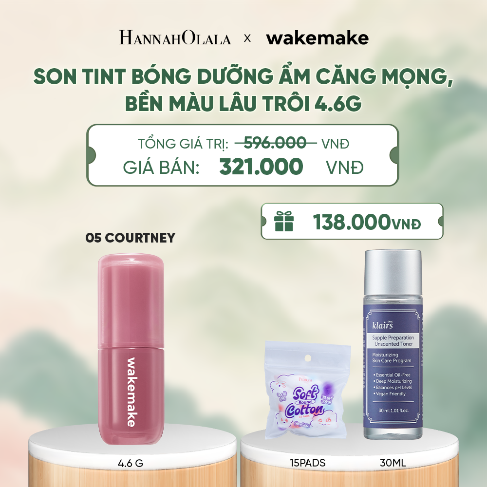  SON TINT BÓNG WAKEMAKE WATERFUL GLOW TINT DƯỠNG ẨM CĂNG MỌNG, BỀN MÀU LÂU TRÔI - A1510 