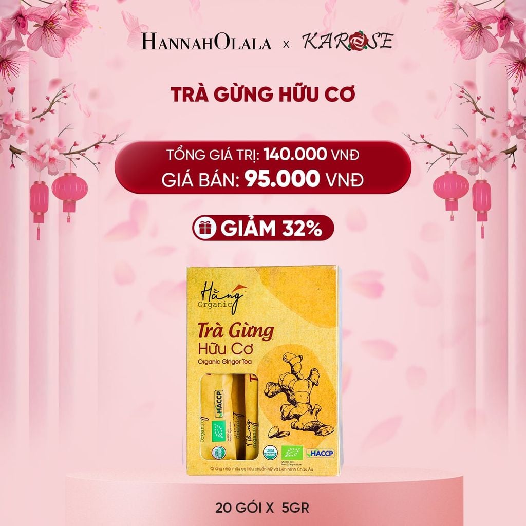  DEAL 1: TRÀ GỪNG HỮU CƠ 100GR (20 GÓI x 5GR) 