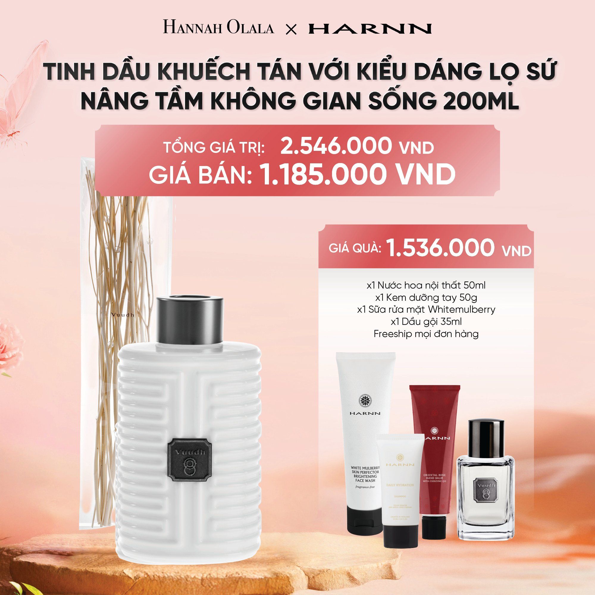  DEAL 11: TINH DẦU KHUẾCH TÁN HARNN VỚI KIỂU DÁNG LỌ SỨ 200ML - NÂNG TẦM KHÔNG GIAN SỐNG 