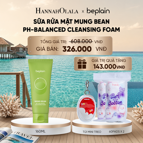  BEPLAIN SỮA RỬA MẶT MUNG BEAN PH-BALANCED CLEANSING FOAM 160ML_ A2145_ D242 