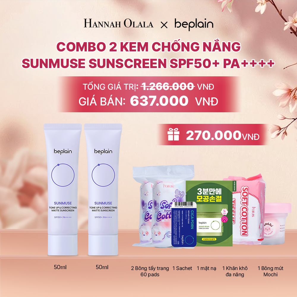  COMBO 2 KCN: BEPLAIN KEM CHỐNG NẮNG SUNMUSE SUNSCREEN 50ML BẤT KỲ - A699 
