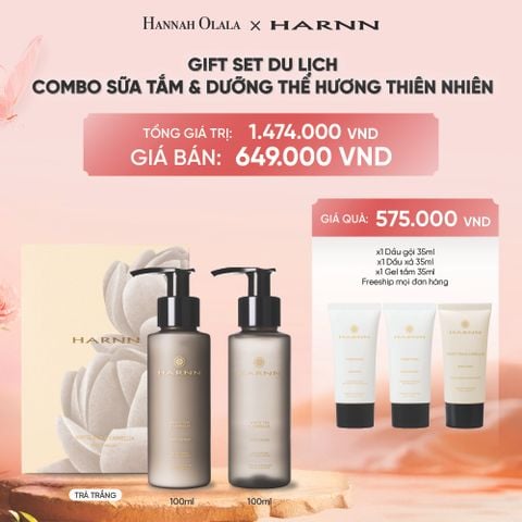  DEAL 7: GIFT SET DU LỊCH HARNN - COMBO SỮA TẮM & DƯỠNG THỂ HƯƠNG THIÊN NHIÊN (100ml x 2pcs) 