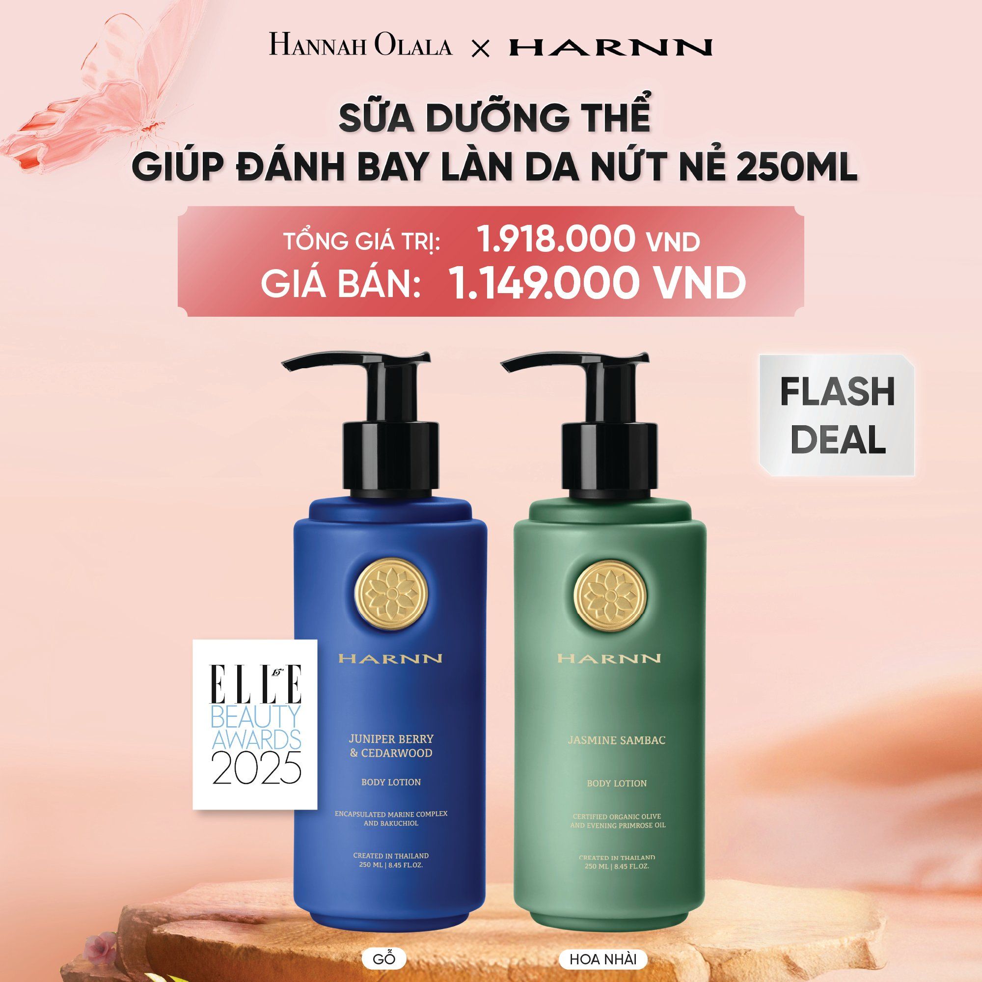  DEAL 5A: [FLASH DEAL] BODY LOTION - SỮA DƯỠNG THỂ HARNN GIÚP ĐÁNH BAY LÀN DA NỨT NẺ 250ML 