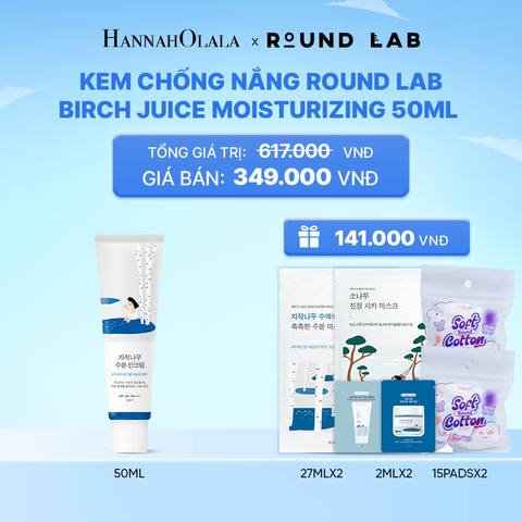  KEM CHỐNG NẮNG ROUND LAB BIRCH JUICE MOISTURIZING 50ML BẢO VỆ DA QUANG PHỔ RỘNG 