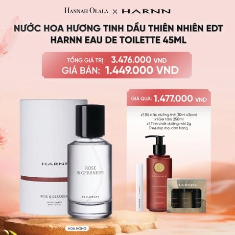  DEAL 16: NƯỚC HOA HƯƠNG TINH DẦU THIÊN NHIÊN EDT - HARNN EAU DE TOILETTE 45ML 