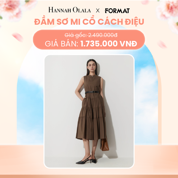  A324_DEAL 3: ĐẦM SƠ MI CỔ CÁCH ĐIỆU FORMAT 