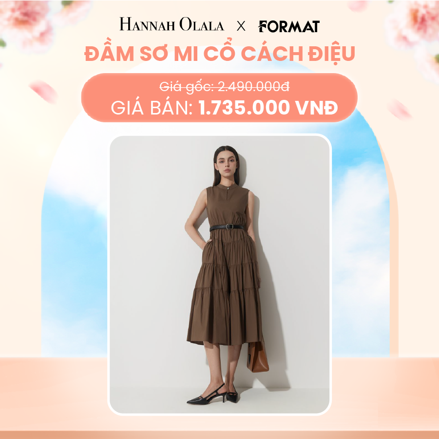  A324_DEAL 3: ĐẦM SƠ MI CỔ CÁCH ĐIỆU FORMAT 
