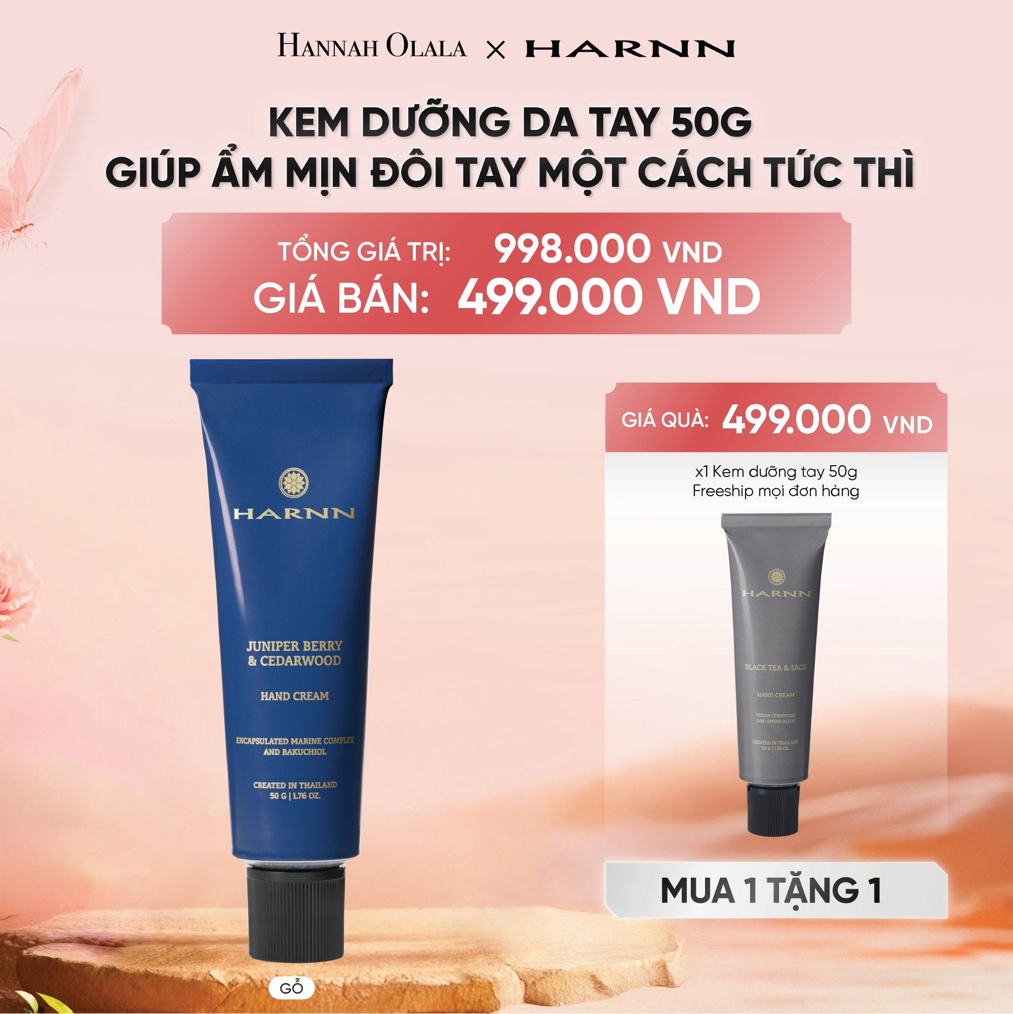  DEAL 10: [MUA 1 TẶNG 1] KEM DƯỠNG DA TAY GIÚP ẨM MỊN ĐÔI TAY MỘT CÁCH TỨC THÌ 50G 