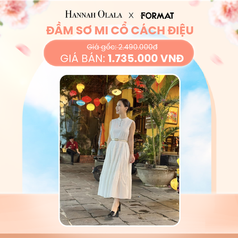  A324_DEAL 3: ĐẦM SƠ MI CỔ CÁCH ĐIỆU FORMAT 
