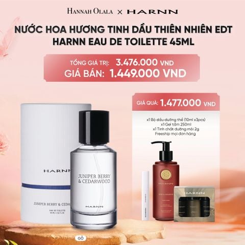  DEAL 16: NƯỚC HOA HƯƠNG TINH DẦU THIÊN NHIÊN EDT - HARNN EAU DE TOILETTE 45ML 