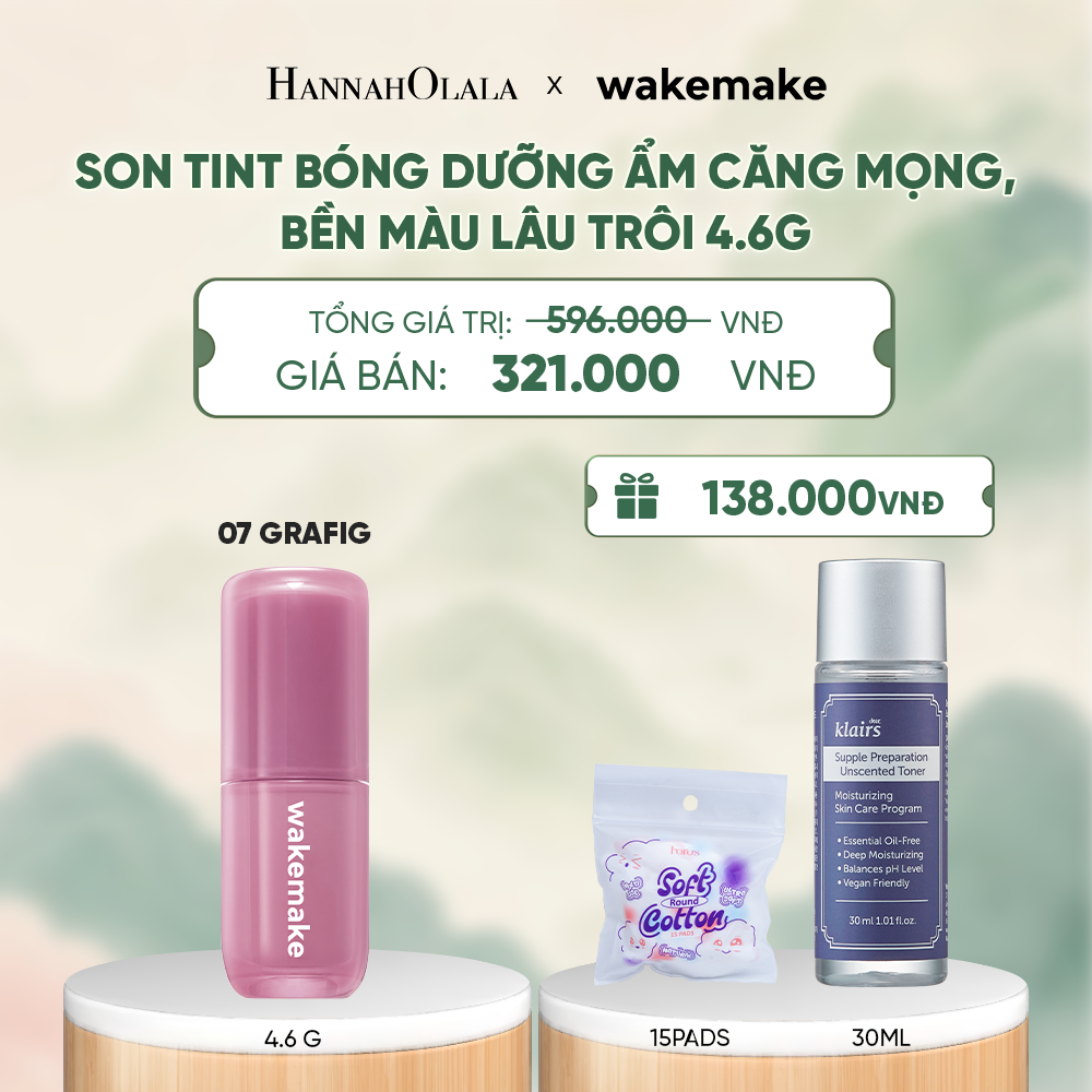  SON TINT BÓNG WAKEMAKE WATERFUL GLOW TINT DƯỠNG ẨM CĂNG MỌNG, BỀN MÀU LÂU TRÔI - A1510 