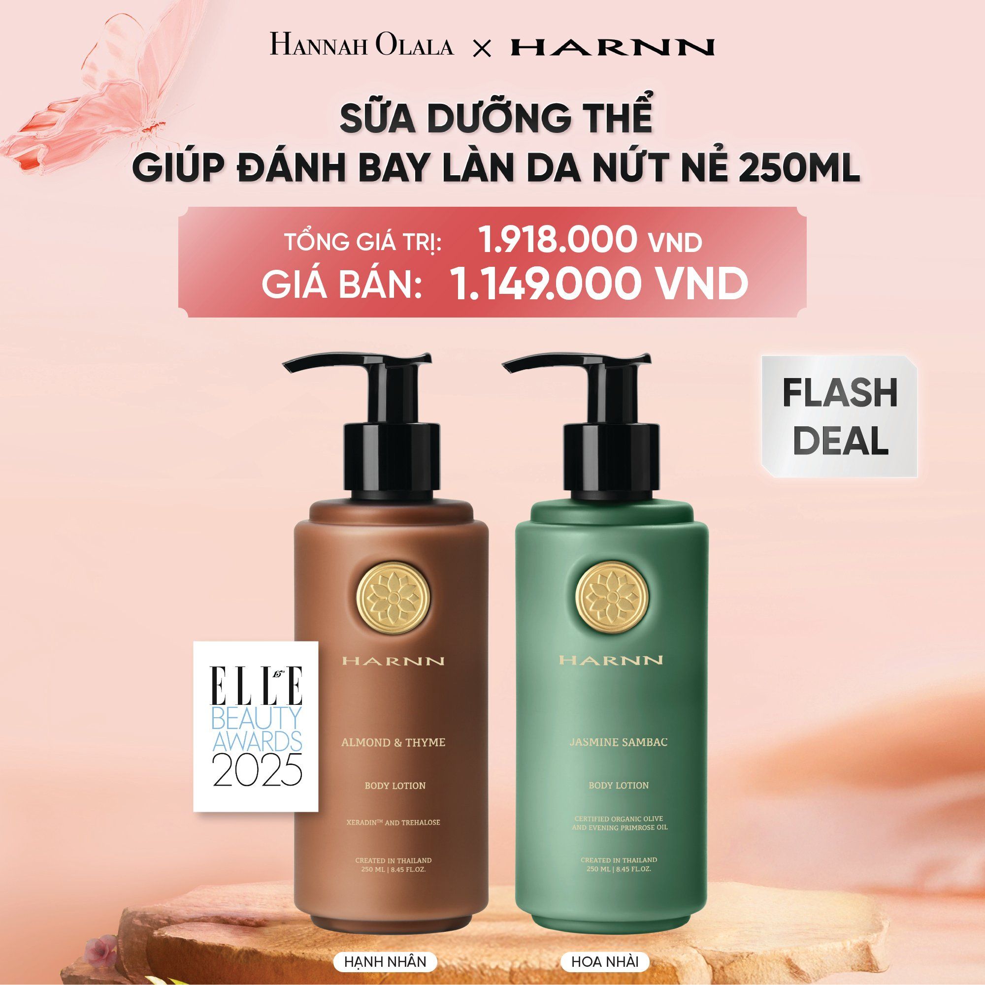  DEAL 5A: [FLASH DEAL] BODY LOTION - SỮA DƯỠNG THỂ HARNN GIÚP ĐÁNH BAY LÀN DA NỨT NẺ 250ML 
