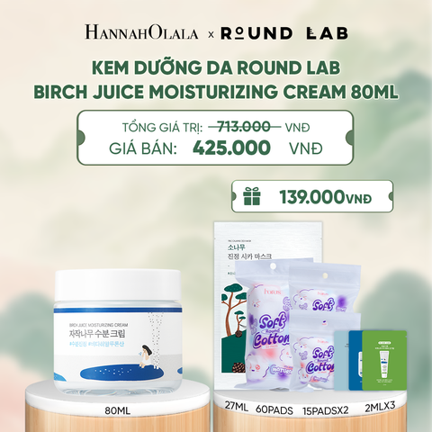  KEM DƯỠNG DA ROUND LAB BIRCH JUICE MOISTURIZING CREAM 80ML DƯỠNG ẨM CẢI THIỆN ĐỘ ĐÀN HỒI DA - A1496 