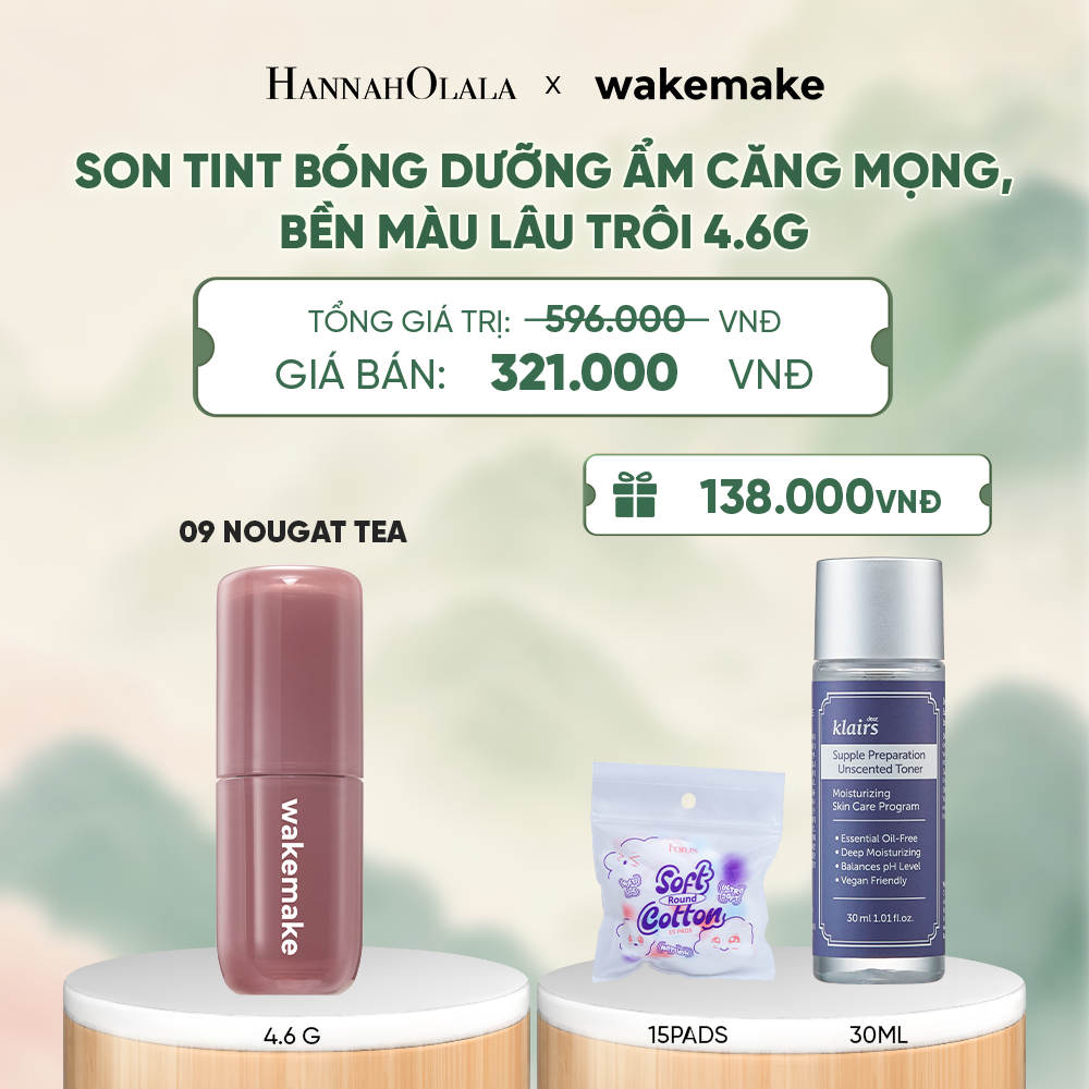  SON TINT BÓNG WAKEMAKE WATERFUL GLOW TINT DƯỠNG ẨM CĂNG MỌNG, BỀN MÀU LÂU TRÔI - A1510 