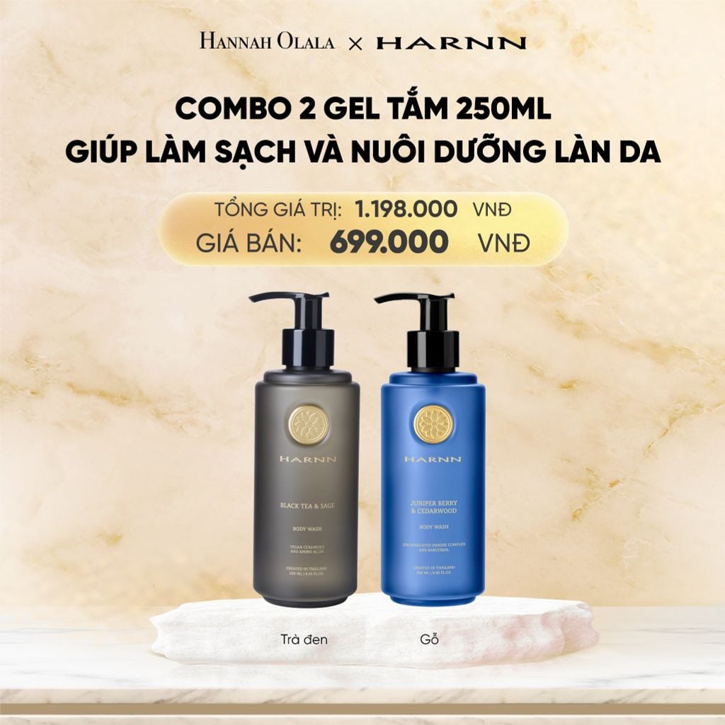  DEAL 1: COMBO 2 GEL TẮM HARNN 250ML GIÚP LÀM SẠCH VÀ NUÔI DƯỠNG LÀN DA 
