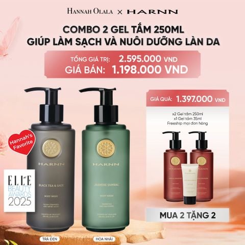  DEAL 2: [MUA 2 TẶNG 2] COMBO 2 GEL TẮM HARNN GIÚP LÀM SẠCH VÀ NUÔI DƯỠNG LÀN DA 250ML - BODY WASH 