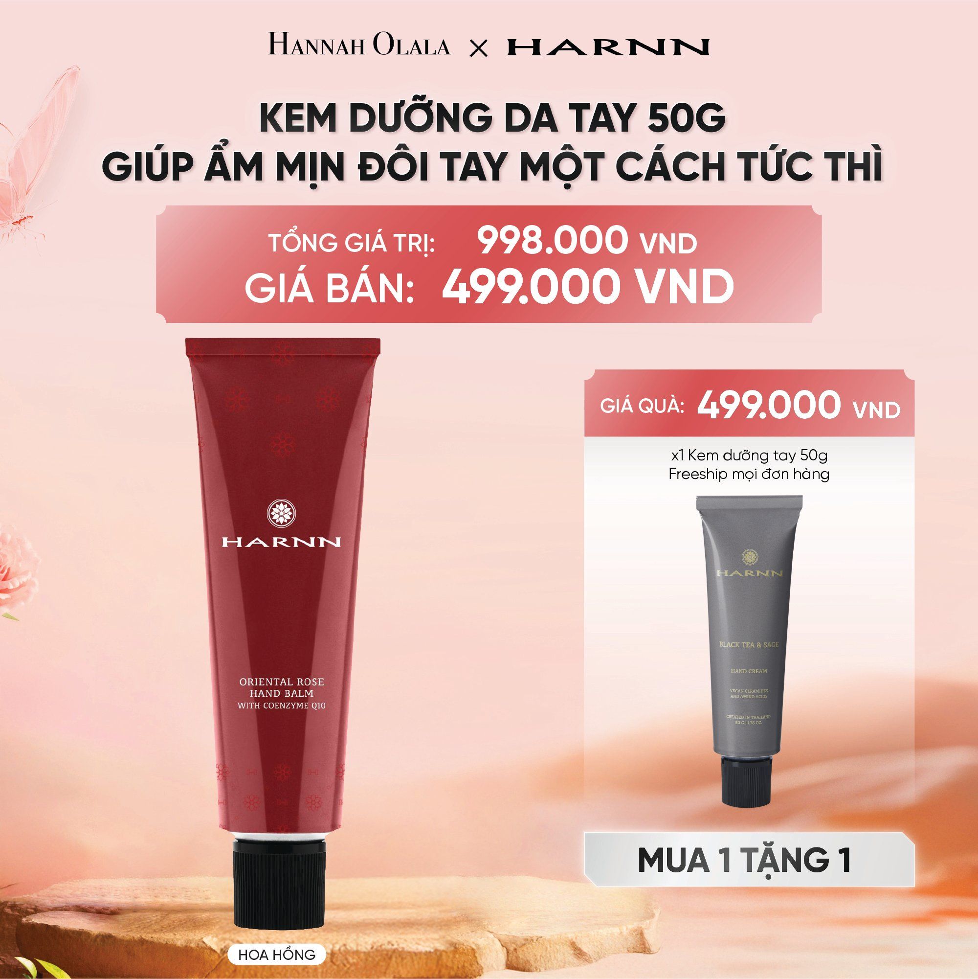  DEAL 10: [MUA 1 TẶNG 1] KEM DƯỠNG DA TAY GIÚP ẨM MỊN ĐÔI TAY MỘT CÁCH TỨC THÌ 50G 