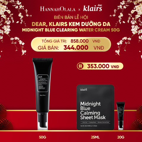  DEAL 5 : DEAR, KLAIRS KEM DƯỠNG DA MIDNIGHT BLUE CLEARING WATER CREAM 50G 
