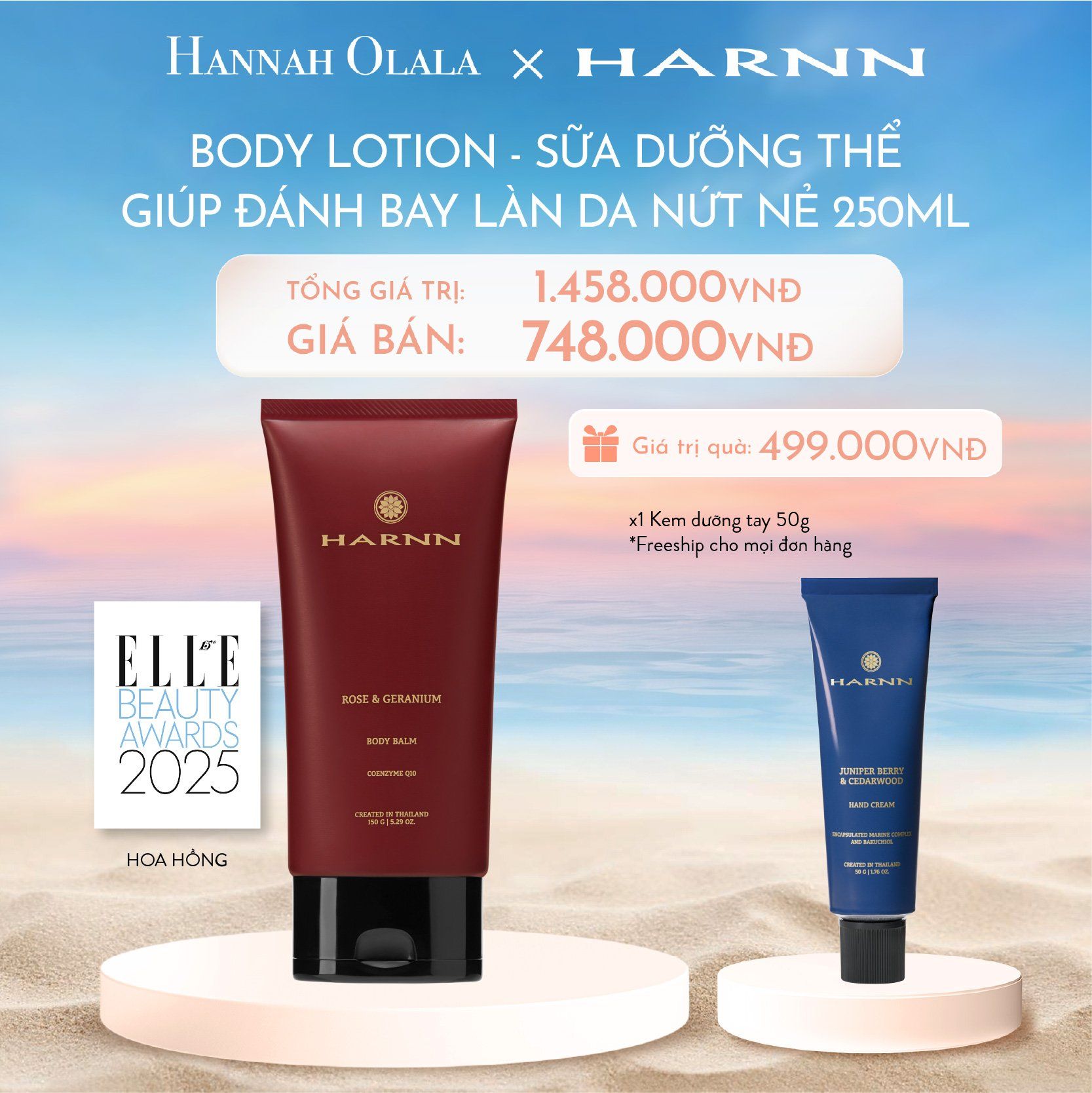  C727_DEAL 3: BODY LOTION - SỮA DƯỠNG THỂ HARNN GIÚP ĐÁNH BAY LÀN DA NỨT NẺ 250ML 