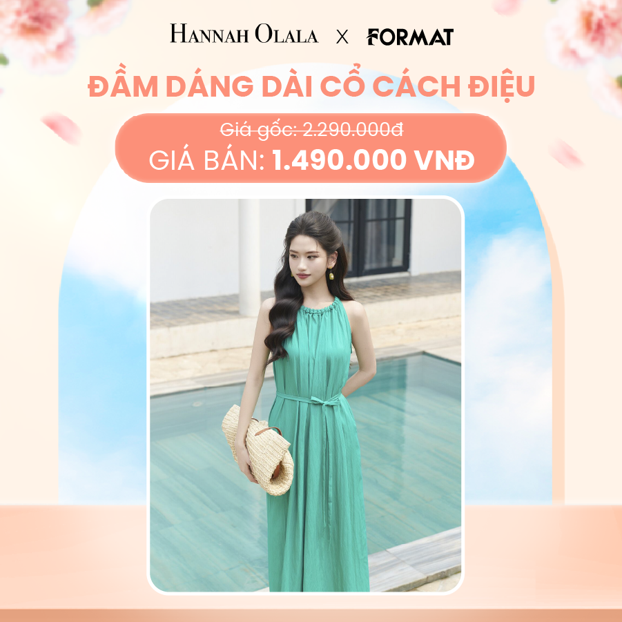  A302_DEAL 7: ĐẦM DÁNG DÀI CỔ CÁCH ĐIỆU FORMAT 