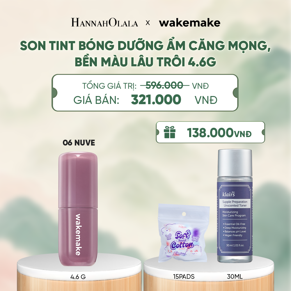  SON TINT BÓNG WAKEMAKE WATERFUL GLOW TINT DƯỠNG ẨM CĂNG MỌNG, BỀN MÀU LÂU TRÔI - A1510 