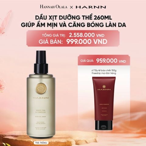  DEAL 6: BODY OIL SPRAY - DẦU XỊT DƯỠNG THỂ HARNN GIÚP ẨM MỊN VÀ CĂNG BÓNG LÀN DA 260ML 